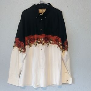 Bit And Bridle‎ Button Up Mens XXL Shirt Horses AOP Graphic Western Rodeo Cowboy